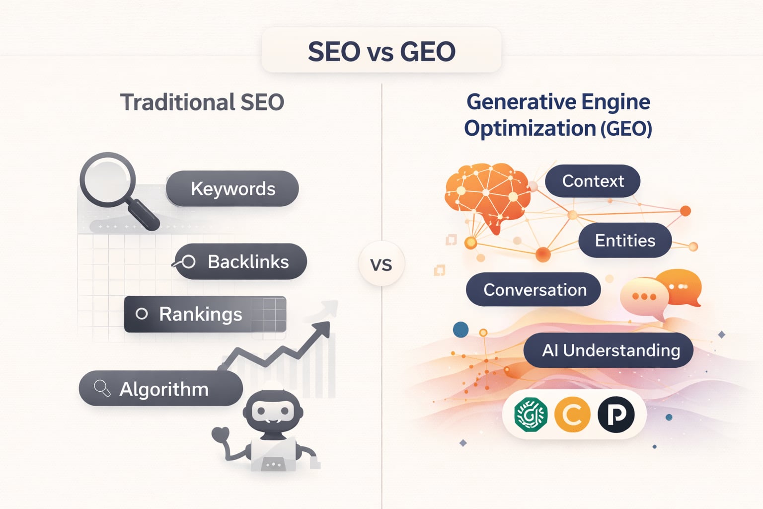 Traditional SEO vs Generative Engine Optimization comparison