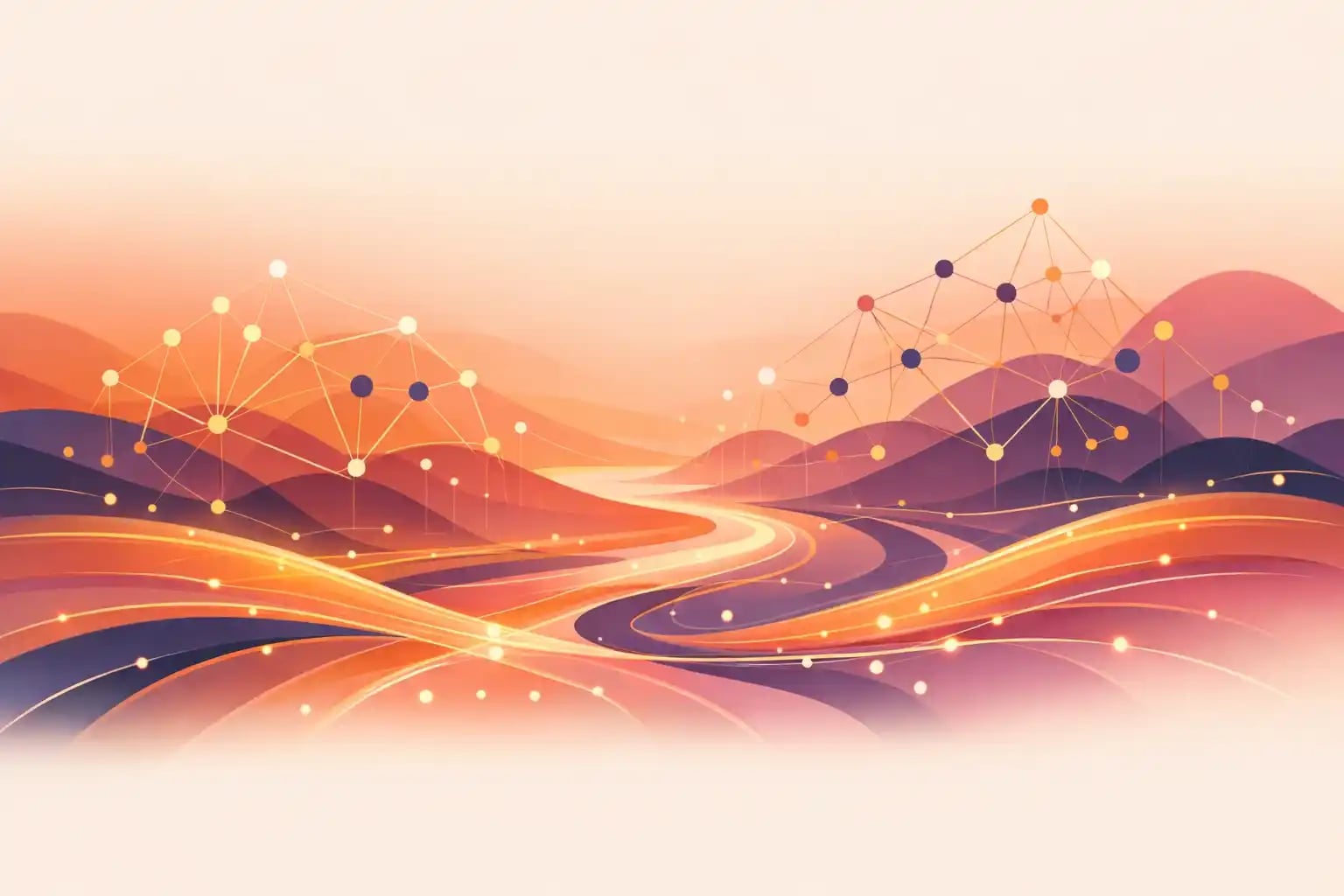 AI Search Rankings Visualization Abstract visualization representing how AI engines like ChatGPT and Google's AI Overviews select and cite sources within generated answers